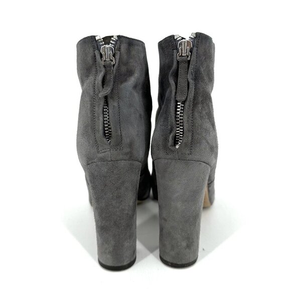 J.Crew Adele High Heeled Grey Suede Ankle Boots Booties Size 8 - Picture 3 of 10